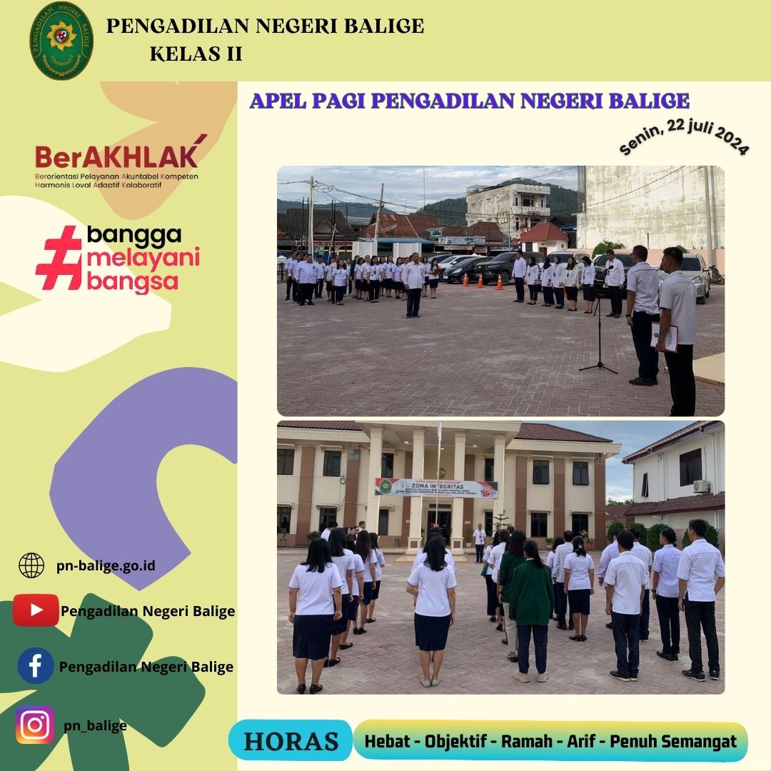APEL PAGI - Senin, 22 Juli 2024